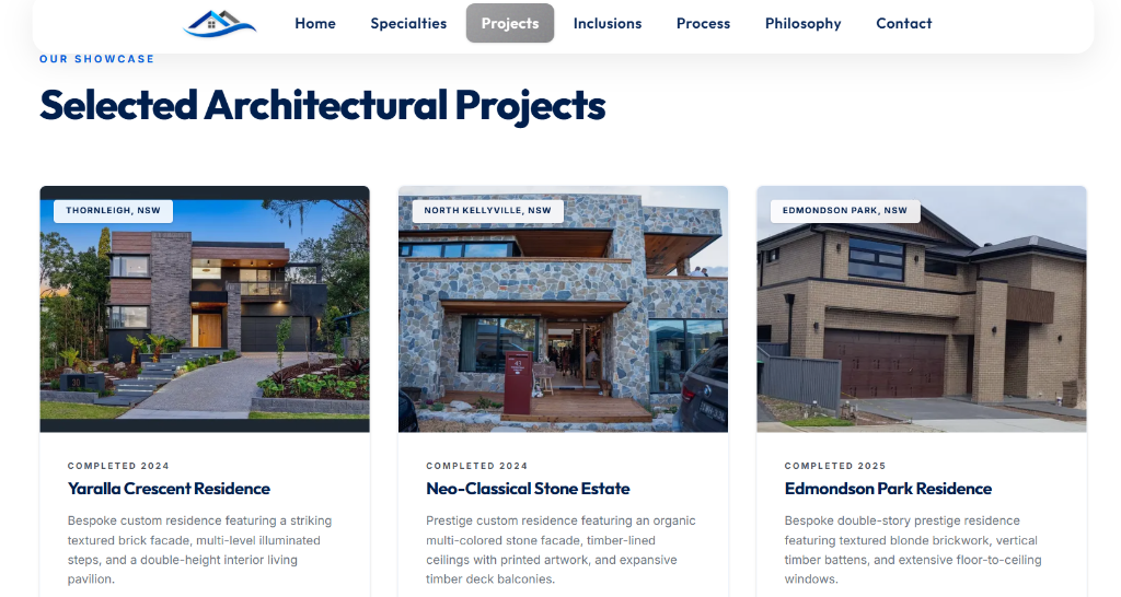 Innovative Design & Construction website developed by Astra Digital Solutions