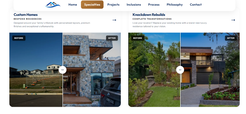 Innovative Design & Construction website developed by Astra Digital Solutions